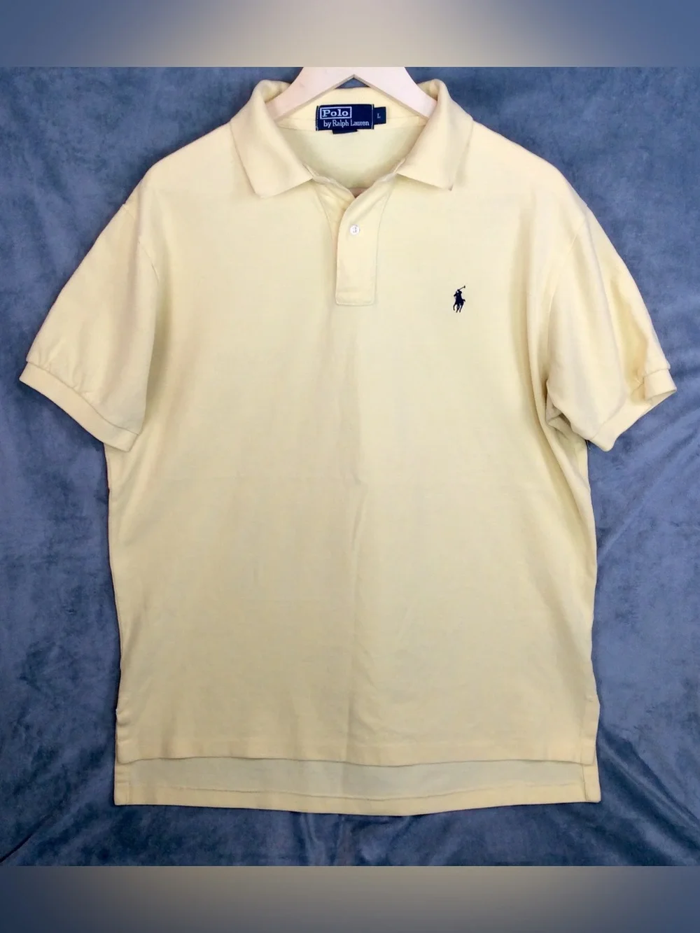 Ralph Lauren Men's Light Yellow Polo with Navy Pony